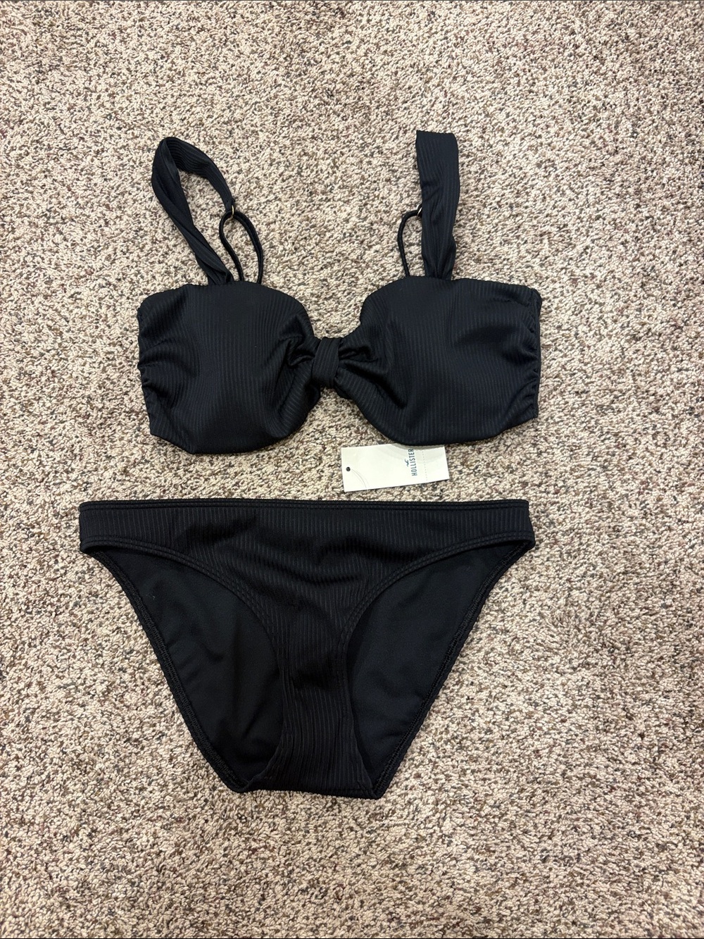 Black Ribbed Hollister Bikini Set